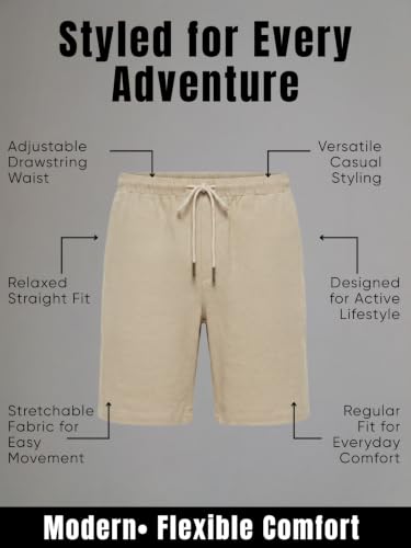 Image of GRECIILOOKS Linen Short For Men| Linen Shorts For Men Stylish |Men's Casual Summer Shorts - Lightweight Drawstring Lounge Short with Pockets, Breathable Relaxed Fit Athletic Sweat Short's