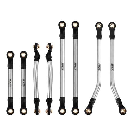 INJORA Stainless Steel High Clearance Chassis Links Set for 1/18 RC Crawler TRX4M High Trail K10 F150, 41g/Set