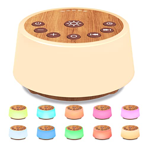 Color Noise Sound Machines with 10 Colors Night Light 25 Soothing Sounds and Sleep White Noise Machine 32 Volume Levels 5 Timers Adjustable Brightness Memory Function for Adult Kid Baby