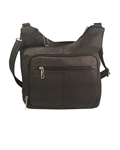 Roma Leathers Gun Concealment Purse - Cowhide Leatherp - Black