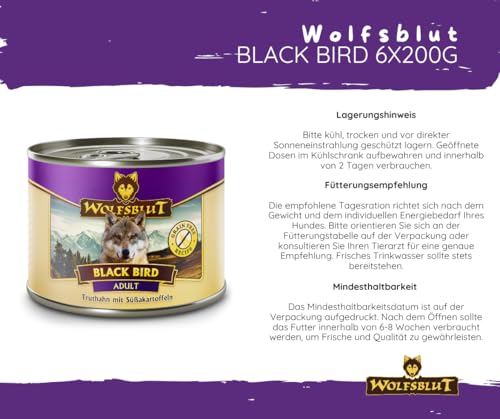 Wolfsblut Black Bird, 6er Pack (6 x 200 g)