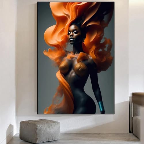 Art mural sur toile affiche de coiffure de femme africaine KEBIA