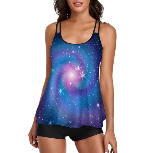 Maillot de bain tankini galaxie shorty robe de plage femme bikini