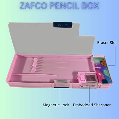 Image of ZAFCO Magnetic Astronaut Pencil Box with Sharpner Large Capacity Space Theme for Kids Boys Girls School Going Children Stationaries Organizer Birthday Return Gift School Supplies (Pack of 1)