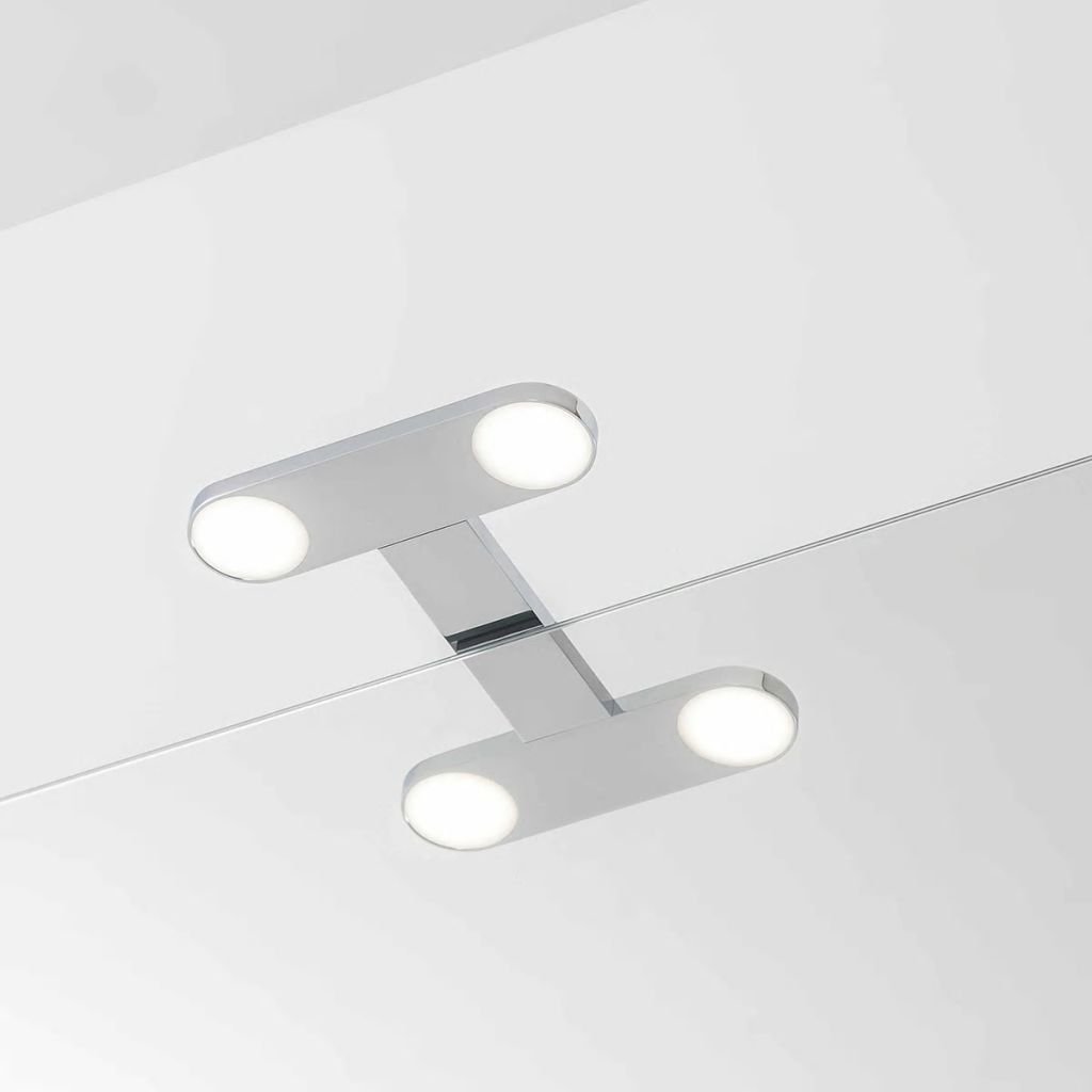 Tiger LED Badezimmerleuchte Yaro, Lampe zur Montage auf Spiegel oder Spiegelschrank, Metall, Chrom, 17.5 x 13 x 3.9 cm, 4000K ( Neutralweiß ), IP44