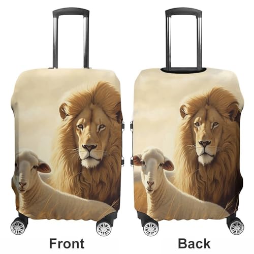 Carry on Luggage Cover Lion Sheep Suitcase Covers for Luggages Tsa Approved Travel Luggage Sleeve Protector Elastic Suitcase Protector Anti-Scratch Washable Fits 19-30 Inch Case -S3