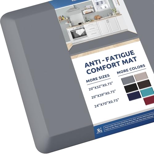 Image of 0.8 inch Thick Kitchen Mat Cushioned Anti Fatigue Rug Comfort Floor Mats | Water-Resistant, Non-Slip, Easy to Clean Comfort Floor Mat for Kitchen, Sink & Office, Multiple Colors & Sizes, 70 inch x 24 inch