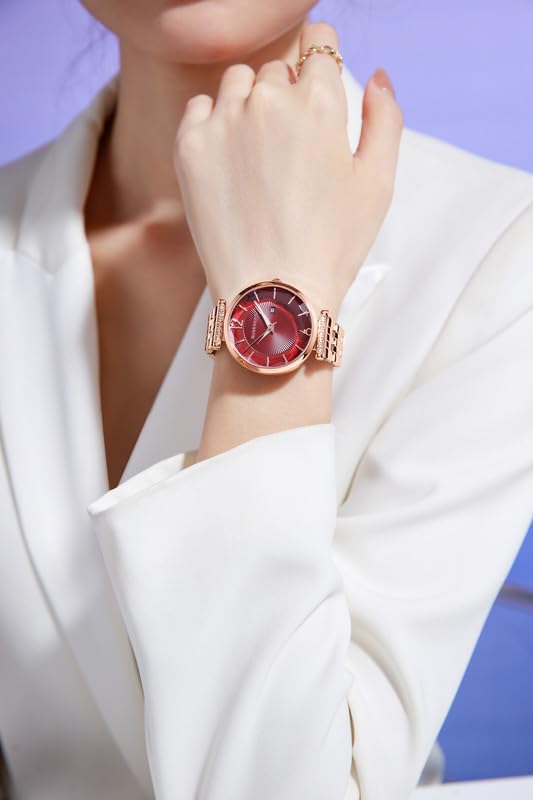 Image of Giordano Exquisite Analog Watch for Women with Round Cut Glass Textured Dial, Date Display Function, Quartz Movement and Stainless Steel Strap - GZ-60111