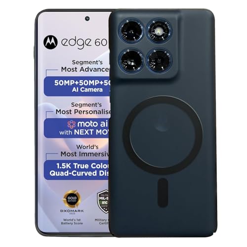 Image of DIZORO Matte Case for Motorola Edge 60 Fusion Compatible with MagSafe, Camera Lens Full Protection, Shockproof Translucent Frosted TPU Soft Phone Cover, Anti-Fingerprint (Black)