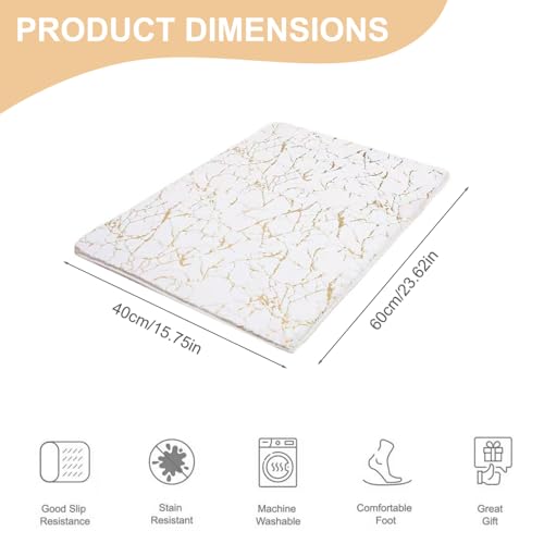 Tapis salle bain très absorbant texture dorée lavable - 7
