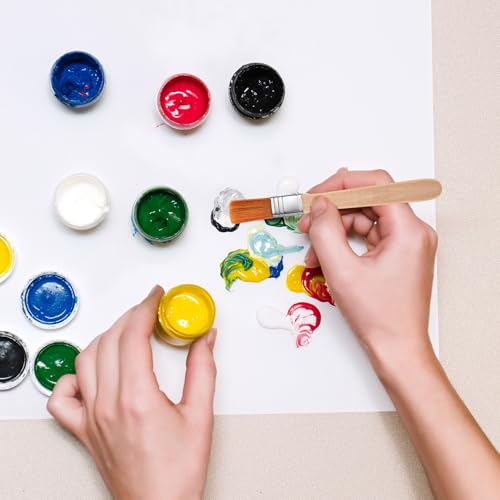 42 STK Klein Flachpinsel Pinselset, Kleine Flache Borstenpinsel Set, Klein Lack Pinsel, Lackierpinsel, Malerpinsel, 13cm Lang Fensterpinsel mit Holzgriff für Kunst DIY Malerei Lacke