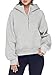 AUTOMET Hoodies Sweatshirts for Women Quarter Half Zip Pullover Oversized Sweaters Cropped Fall Outfits Winter Clothes Fashion 2023 Grey