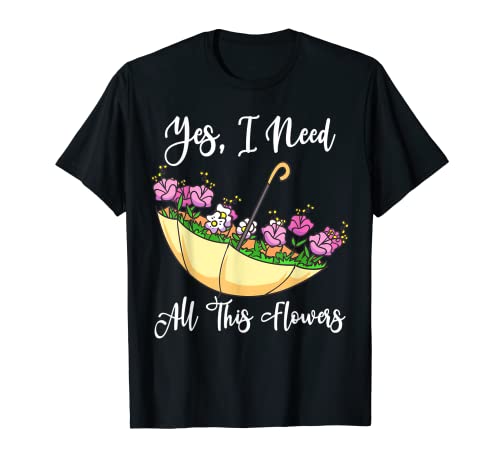 Upside Down Umbrella Filled With Flowers Gardening T-Shirt 1 Upside Down Umbrella Filled With Flowers Gardening T-Shirt