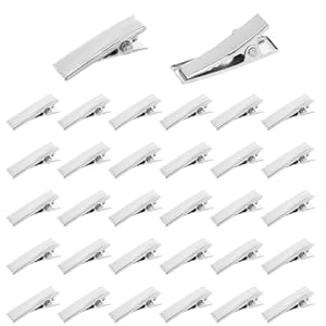 200 Pcs Small Metal Hair Clips 0.8 Inch Single Prong Curl Clips Silver Alligator Section Clips with Teeth Hairbow Accessory for Women Girls