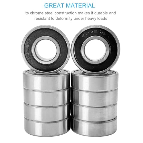 Image of 4 PCS 6202-2RS Deep Groove Ball Bearings. Double Rubber Seal Bearings 15x35x11mm, Pre-Lubricated and Stable Performance and Cost Effective