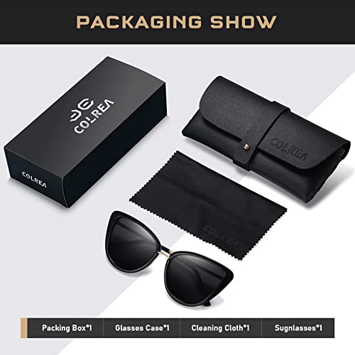 Colrea Oversized Polarized Cat Eye Sunglasses Designed For Women, Retro Vintage Large Frame Sunglasses Uv400 Cl22003 #TOP5