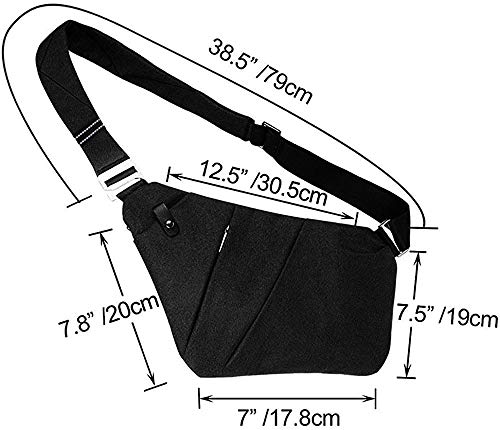 OSOCE Anti-Theft Waterproof Shoulder Backpack Sling Chest Crossbody Bag Cover Pack Rucksack Bicycle Sport (B13-Ⅰ-Black2)