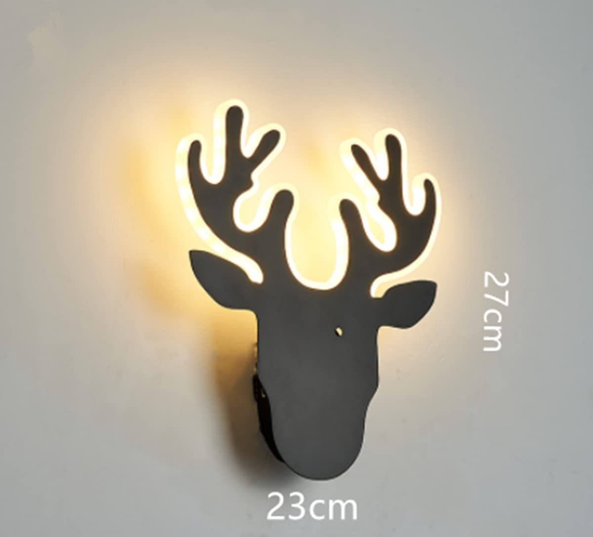 AALIN Applique da parete a LED Applique da parete per interni Lampada da parete moderna e minimalista con paralume in acrilico per soggiorno camera da letto (Cervo, Caldo)