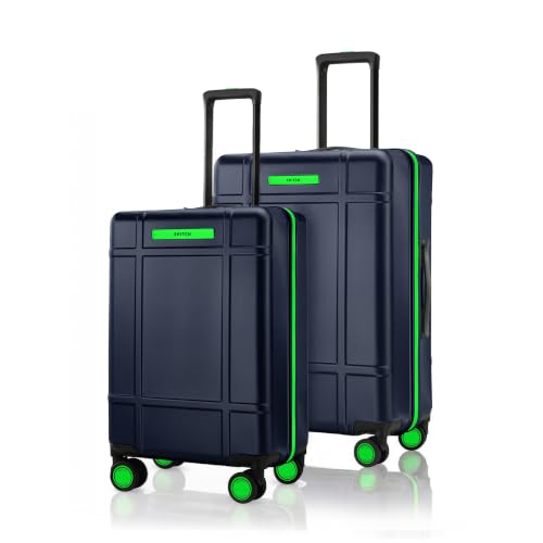 Image of SNITCH Blink 2Pc Set Blue Polycarbonate Hard Travel Suitcase - Trolley Bag Set of 2 & Luggage with 8 Wheels, Premium Lock, Wet & Dry Pouch & Free Shoe Bag