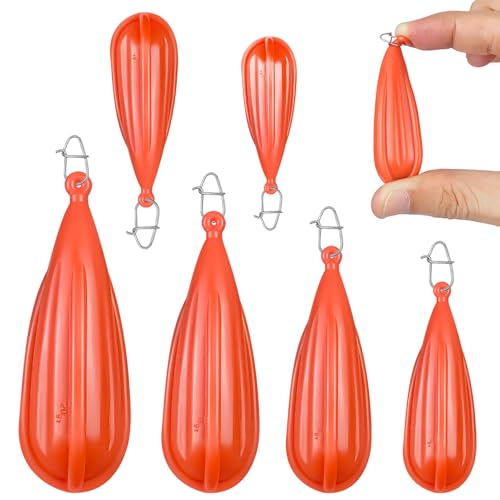 SNIRFAQM 6 Pcs Mixed Sizes Fishing Practice Plugs Orange Soft PVC Bait Casting Plug for Children Kids...