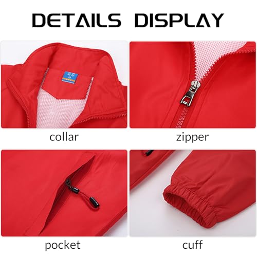 Windbreaker Jacket Custom Your Logo Text Waterproof Lightweight Workwear Outdoor Team Work Uniform4