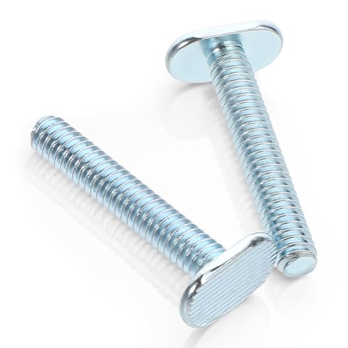 Image of 20 Pcs 1 /4 inch-20 T Track Bolt 1-1 /2 Inches Length T Slot Bolts T-Rail Fittings Slot Drop-in Sliding Bolts for Woodworking Fixed Installation Hardware Universal TrackAccessories