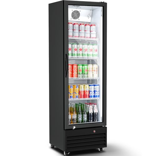 BODEGA BODEGACOOLER 9 Cu.Ft Commercial Beverage Refrigerator with Glass Door,Display Drink Refrigerators fridge for Beer Display Drink Cooler Rapid Cooling & Quiet for Bar Restaurant Office Store Use