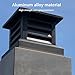 Square Chimney Cap 10 12 14 16 18 20 24 26in Villa Cowl Fireplace Chimney Cover with Tapered Top and Louvre Rainproof Chimney Cover for Outside Chimney Flue Aluminum Alloy Without Screws(13.8in)