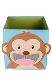 Smiling Monkey Collapsible Toy Storage Box and Closet Organizer for Kids