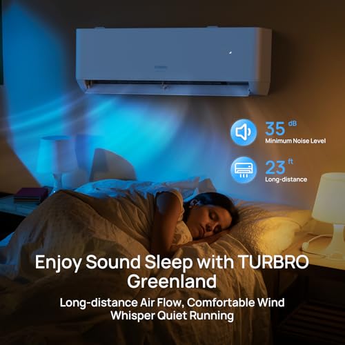 Image of TURBRO 24,000 BTU Ductless Mini Split Inverter AC with Heat Pump, 20 SEER2, 230V, WiFi-Enabled, Cools up to 1,500 Sq.Ft, Energy Star, Greenland Series