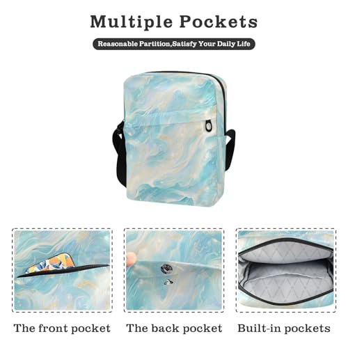 messenger bag cute green crossbody bags for women Womens Fashion Purses Adjustable Strap for School School- White Teal2