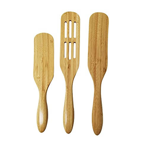 Ukissim Bamboo Wooden Spatula for Nonstick Cookware, Wooden Wok Turners, Heat Resistant Kitchen Utensils, Flipper for Pancake Fish Egg (3PCS) Ukissim Bamboo Wooden Spatula for Nonstick Cookware, Wooden Wok Turners, Heat Resistant Kitchen Utensils, Flipper for Pancake Fish Egg (3PCS)