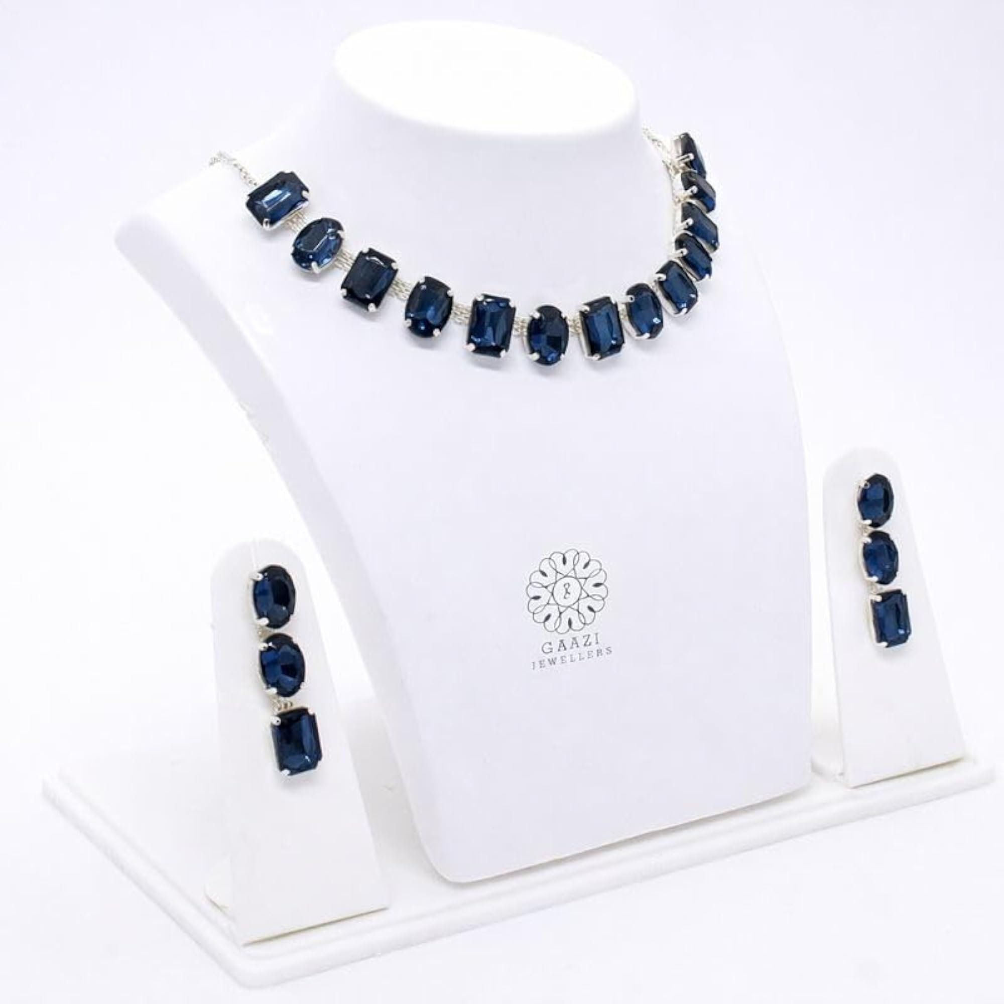 Women's Navy Blue Crystal Jewellery Set, Elegant Gift