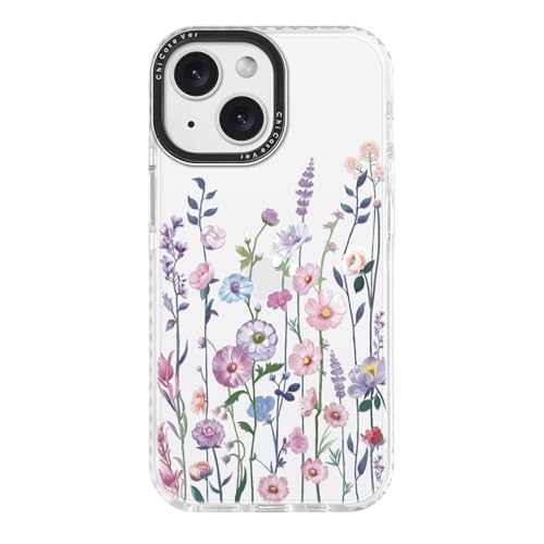 Coque iPhone 14 fleurs sauvages aquarelle pastel Cottagecore en TPU