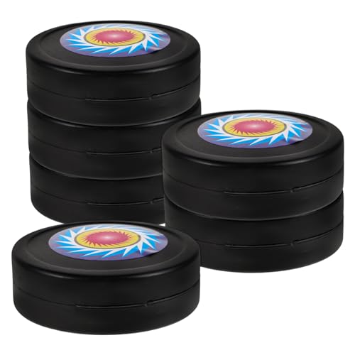 GALPADA 6pcs Lawn Hockey Ice Hockey Puck Glow in The Dark Official Hockey Pucks Roller Hockey Street Hockey Balls Hockey Puck Roller Outdoor Hockey Puck Hockey Pucks Bulk Plastic Black
