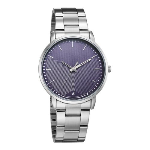 Image of Fastrack Stunners X Quartz Analog with Purple Dial Steel Stainless Steel Strap Watch for Men - 38159SM08