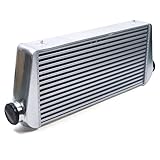 BJTDLLX Intercooler Kit, Universal Aluminum Intercooler 31'x12'x4', 3' Inlet & Outlet Intercooler 4' Core 5-50PSI, Universal Intercooler for any Turbo Charger system, 32°F~302°F (0°C~150°C)