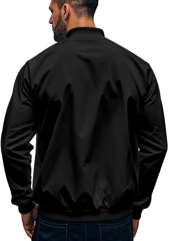Men's Athletic Jacket - Lightweight Full Zip Stand Collar Slim Fit Outerwear for Spring Casual Wear - Image 4