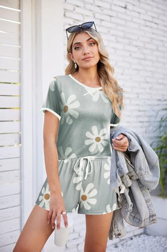 Image of Ekouaer Women Pajama Set Casual Short Set