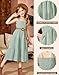 Arshiner Girls Summer Dress Boho Spaghetti Strap Square Neck Solid A Line Beach Long Dress with Pockets Mint Green 9-10 Years