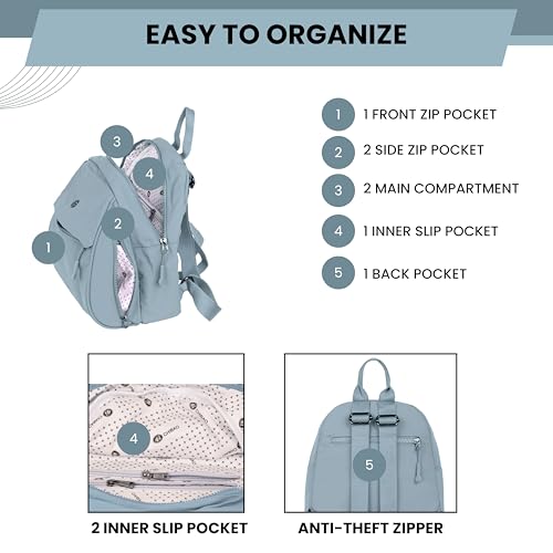 Image of TS WITH TECHSUN Women Mini Backpack | Water-Resistant Compact Bag for Travel, Daily Use & Casual Outings | Fits Only Essentials (L) 26CM X (W) 15CM X (H) 32CM