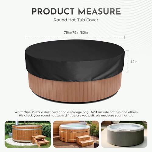 Cubierta redonda impermeable para jacuzzi 75''Dx12''H miniatura 2