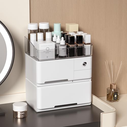 Pajiriona Makeup Organizer With Drawers,Skincare Organizer For Vanity,Stackable Makeup Storage Box,Large Capacity Cosmetic Display Case For Bedroom Store And Bathroom Organizer thumb #5