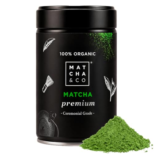 Matcha & CO Té Matcha en Polvo Premium 100% Ecológico, Orgánico y Natural 80g – Té Verde en Polvo Ceremonial de Japón