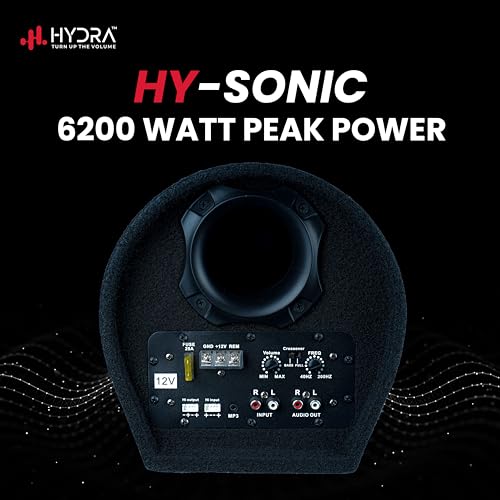 Image of Hydra HY-Sonic 10ABT 10 Inch Active Car Basstube with Inbuilt Amplifier Powered Subwoofer (RMS Power: 450 W)