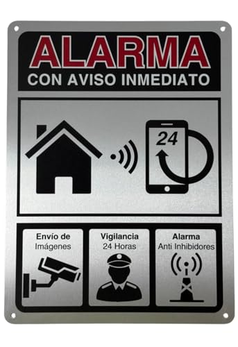 Cartel Videovigilancia   21x28 cm   Aluminio   Grosor 0.8 mm   Señal Zona Videovigilada   Impresión UV   Señal de Videovigilancia   Zona Video Vigilada   Alarma (Cartel Videovigilancia 21x28)