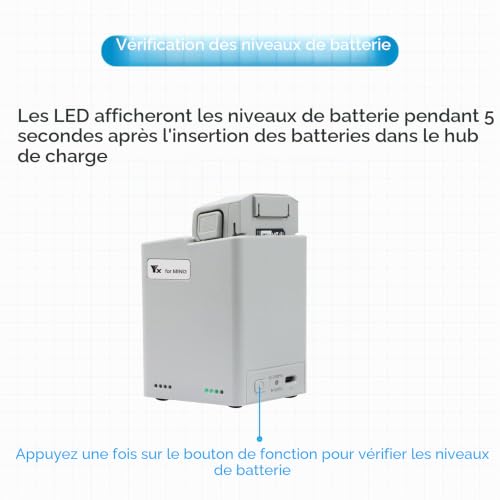 Chargeur de batterie DJI Mini 4 Pro avec hub bidirectionnel usb-c