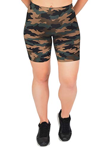 Stretch is Comfort Women's Cotton Plus Size Bike Shorts Camouflage 3X