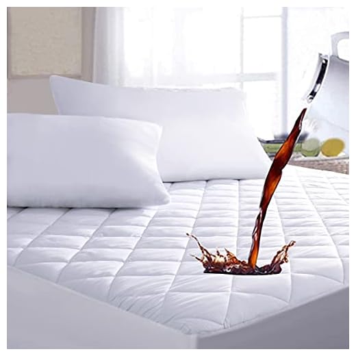 Ruili King Quilted Fitted Mattress Pad, 100% Waterproof Mattress Cover Stretches up to 16 Inches Deep Pocket Hollow Cotton Alternative Filling - Mattress Protector Vinyl Free