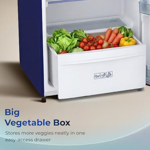 Image of Haier 165 L 1 Star Direct Cool Single Door Refrigerator with Diamond Edge Freezing Technology, Easy Clean Back, Large Vegetable Box (HED-171MEA-P, Marine Elegance, 2026 Model)